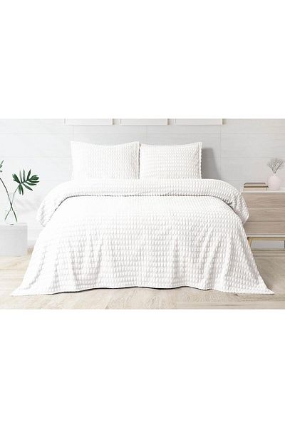 Merinos Modern Twist 3 Piece Double Blanket Set Boxed 220X240 Bone