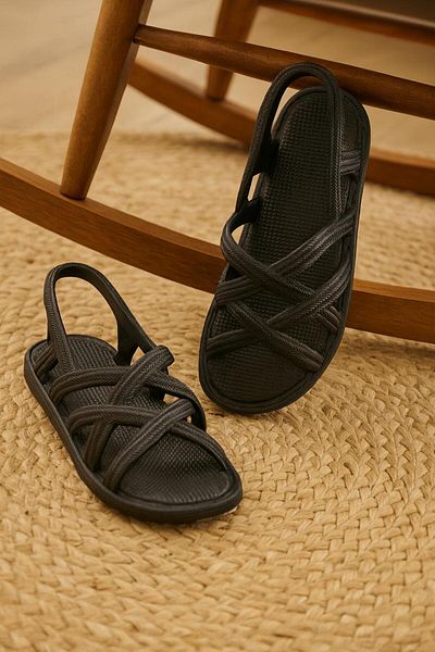 Behtah Kundura Non-Slip Sole Knitted Patterned Soft Sandals Slippers Beach Pool Beach