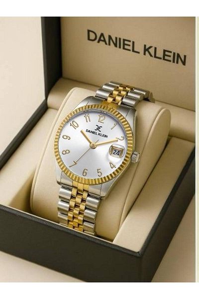 Daniel Klein Gold Colored Waterproof Women's Wristwatch and Bracelet - 2 Years Warranty