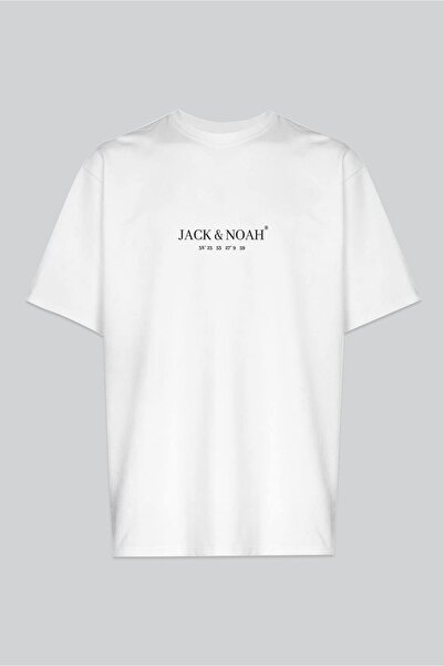 Jack & Noah Μπλουζάκι Beyazjack Noah με γραπτές συνδυαστικές σχέσεις