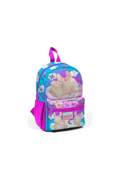 Coral High Rucsac Little Nest, albastru, roz, model iepure, două compartimente 23536