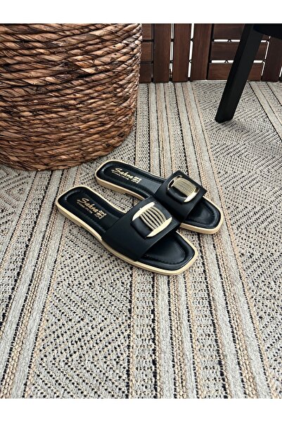 Behtah Kundura Women's Summer Buckle Detailed Women's Slippers Sandals Comfortable Light Sole