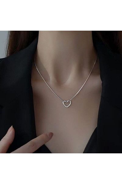 HISCOSMETIC Women's Silver Silver Knotted Heart Necklace Special for Lover