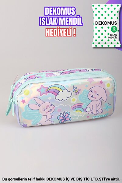 MUGGLE Τσάντα μολυβιού "fluffy Bunny Collection" με "dekomus Wet Wipes Gifted"