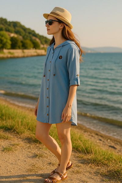 MODA Hooded Linen Tunic