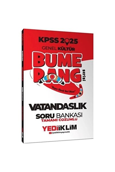Yediiklim Yayınları 2025 KPSS Genel Kültür Bumerang Vatandaşlık Tamamı Çözüml...