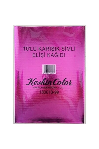 KESKİN COLOR A4 10'lu Karışık Renk Simli El Işi Kağıdı 180013-99