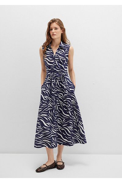 Mavi Τυπωμένο Navy Blue Long φόρεμα 1310766-91090