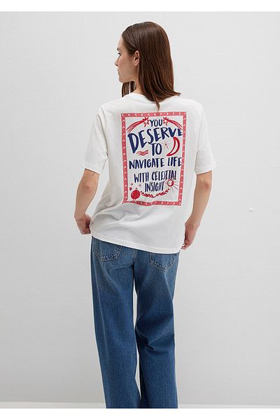 Mavi Planet Checked White T-Shirt Regular Fit 1613522-70057