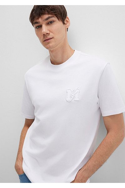 Mavi Mj Printed White T-Shirt Loose Fit / Loose Relaxed Fit 0612885-620