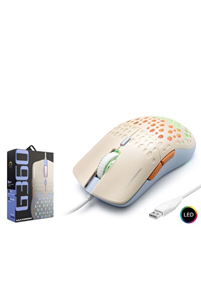 HADRON G360 Gaming Mouse Kablolu 3600 Dpi Led Oyuncu Mouse Beyaz