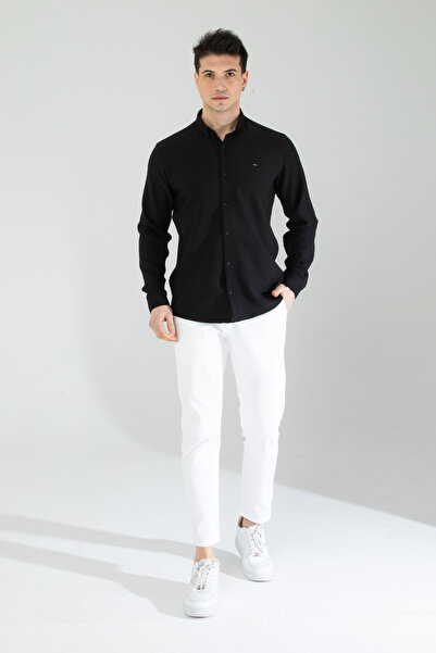 Artı1 Slim Fit Long Sleeve Easy-Iron Sweat-Absorbing Breathable Texture Four Seasons Men's Shirt