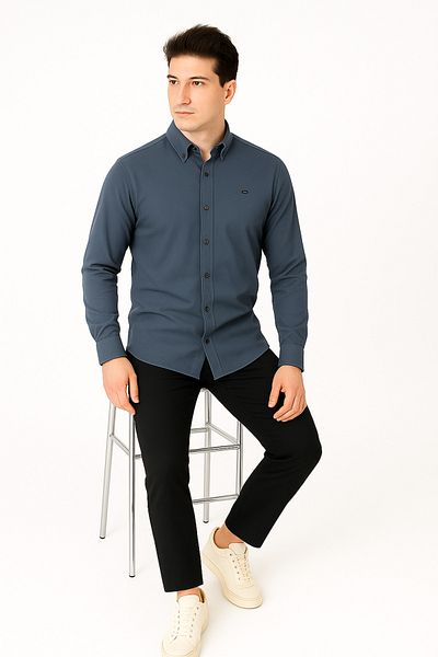 Artı1 Slim Fit Μακρυμάνικο Εύκολο Σιδέρωμα Απορροφητικό Ιδρώτα Αναπνεύσιμη Υφή Ανδρικό πουκάμισο Four Seasons