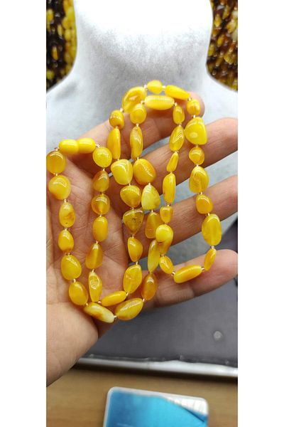 Urfakent Natural Original Drop Amber Necklace