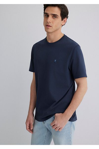 Mavi Λογότυπο Seal Κέντημα Λεπτομερές μπλουζάκι Navy Blue Regular Fit / Normal Cut 0612736-82183