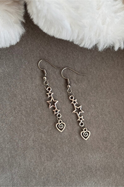 WhimsyWhite أقراط حلزونية، أقراط Pinterest، أقراط نجمة قلب حلزونية، أقراط نيكل