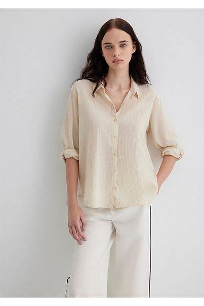 Mavi Striped Ecru Shirt Loose Fit / Loose Relaxed Fit 1211084-83928
