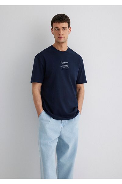 Mavi Τυπωμένο μπλουζάκι Navy Blue Loose Fit / Loose Fit 0612796-70490