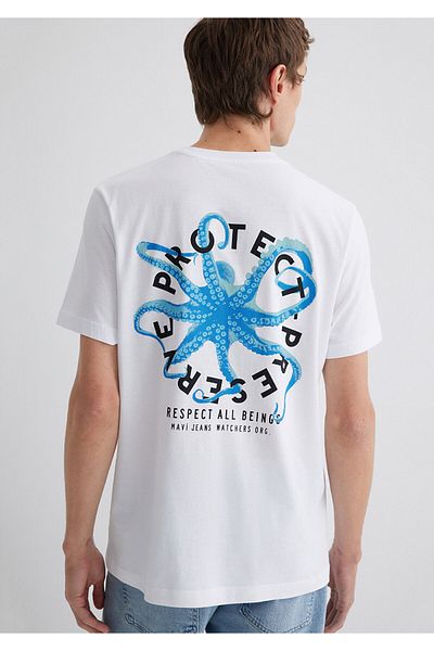 Mavi Бяла мъжка тениска M0612673-620