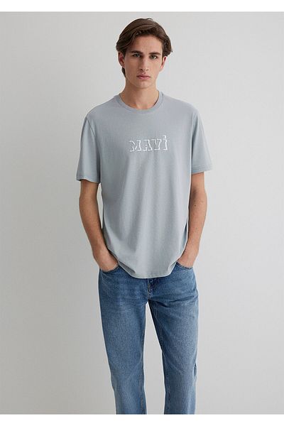 Mavi Gray Men's Regular Logo Printed T-Shirt 0612686 -70093