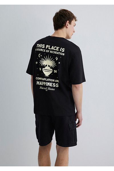 Mavi This Place Is Printed Μαύρο T-Shirt Relaxed Fit / Relaxed Cut 0612670-900