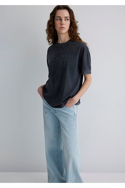 Mavi Printed Black T-Shirt Loose Fit / Loose Relaxed Cut 1613224 -900