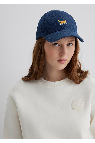 Mavi Cat Embroidered Denim Hat 1913012-10241