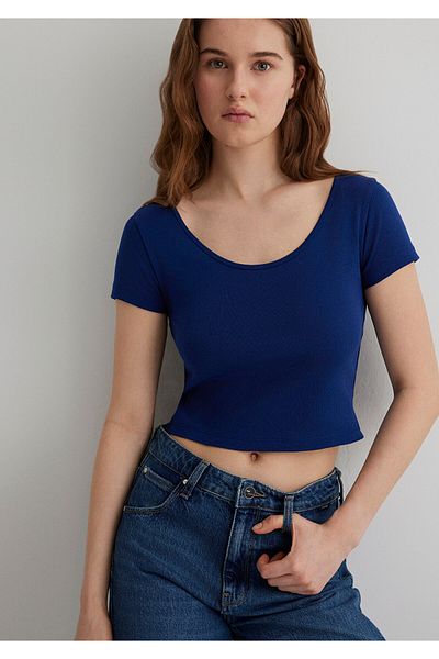 Mavi Tricou Crop de bază Crop / Cropped Short 1612374 -70722