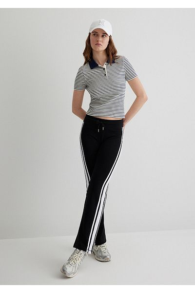 Mavi Black Sweatpants with Stripe Detail 1011063 -900