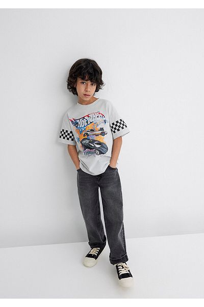 Mavi Hot Wheels Printed Gray T-Shirt Loose Fit / Loose Relaxed Cut 6610303-80618