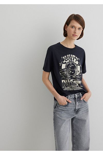 Mavi Astrology Printed Anthracite T-Shirt Regular Fit 1613172 -70087