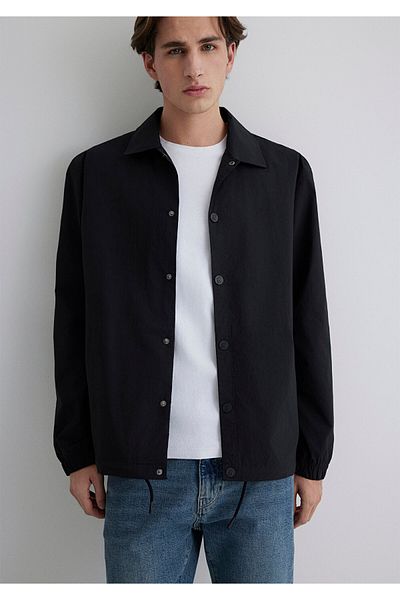 Mavi Pro Back Printed Μαύρο πουκάμισο Loose Fit / Loose Casual Cut 0211593-900