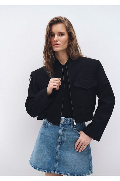 Mavi Μαύρο Crop Jacket Regular Fit 1110745-900
