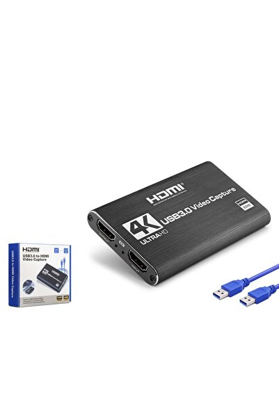 HADRON HDX1358 USB 3.0 to HDMI Video Capture 4K Ultra HD - Siyah