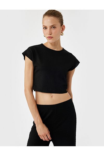 Koton Short Bat Sleeve Crew Neck T-Shirt