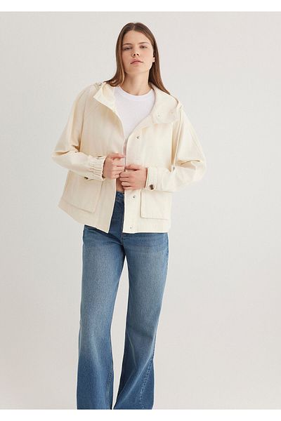 Mavi Hooded Ecru Jacket Oversize / Wide Cut 1110625 -89513