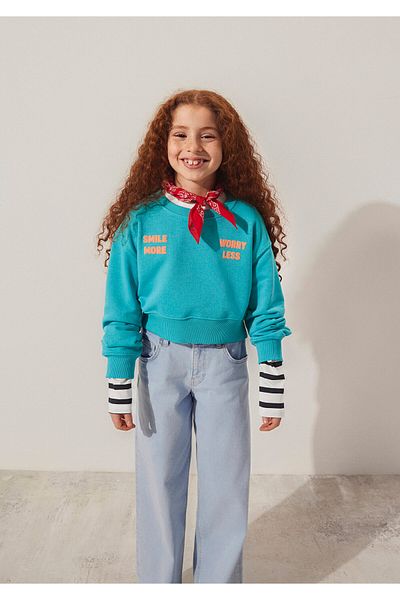 Mavi Smile More Printed Green Sweatshirt 7S10090-71445