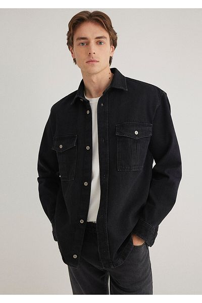 Mavi Black Denim Shirt Loose Fit / Loose Relaxed Cut 0211419-900