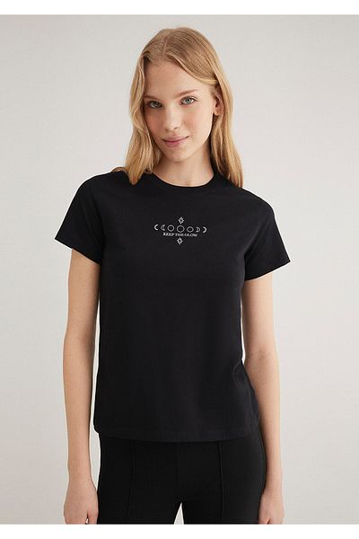 Mavi Astrology Printed Black T-Shirt Semi Slim Fit / Semi Slim Fit 1612947-900