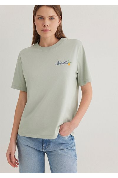 Mavi Sicilia Print Green T-Shirt Regular Fit / Regular Fit 1613055 -71464