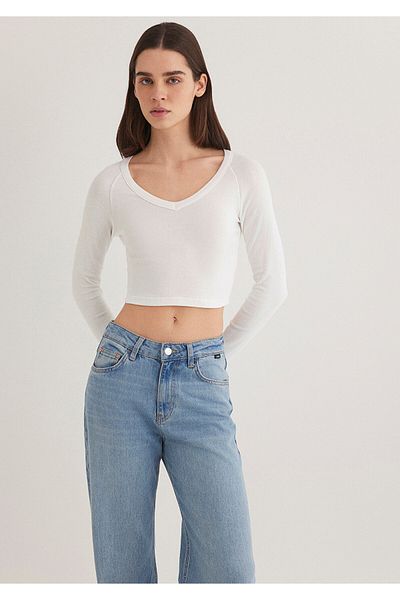 Mavi Μακρυμάνικο Crop Basic T-shirt Crop / Κοντή εφαρμογή 1613041 -70057