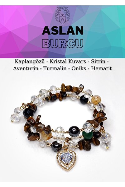 Herkimer Doğal Taş Orijinal Doğaltaş Aslan Burcu Helozon Kadın Bileklik