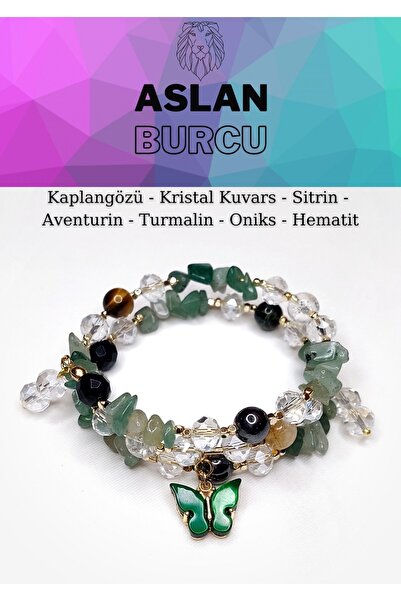 Herkimer Doğal Taş Orijinal Doğaltaş Aslan Burcu Helezon Bileklik