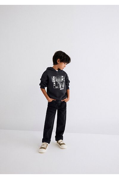 Mavi Berlin Printed Hooded Anthracite Sweatshirt 6S10071-70087