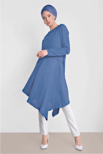Alvina 4250 Model Asymmetrical Cut Tunic