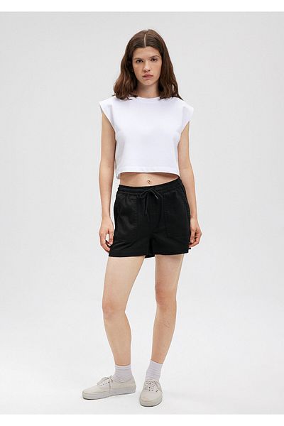 Mavi Black Lace Up Waist Shorts -1410141-900