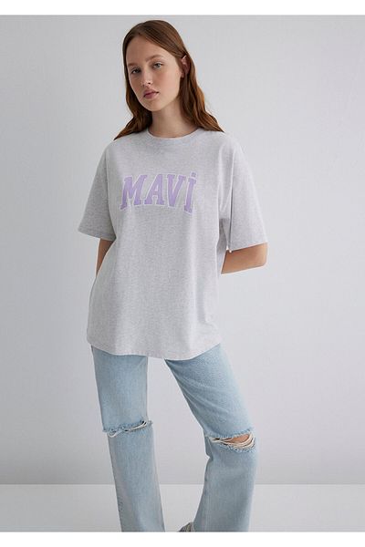 Mavi Τυπωμένο λογότυπο γκρι μπλουζάκι Oversize / Wide Cut1600843-85438
