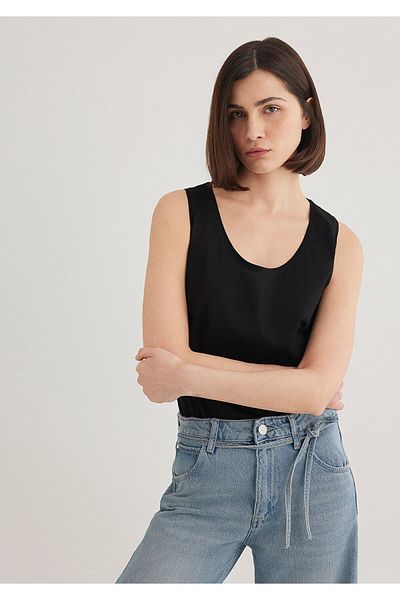Mavi Black Slim Fit Basic Tank Top - Cotton Mercerized 1612702 -900