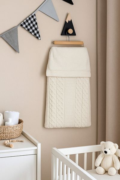 Miendy Welsoft Lined Organic Baby Knitwear Blanket (EKRU)
