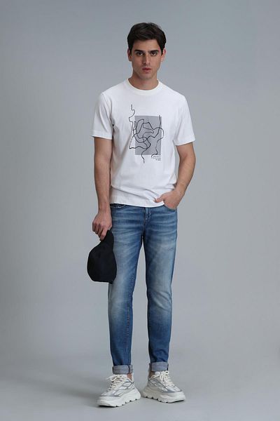Lufian Nally Modern Graphic T- Shirt White
